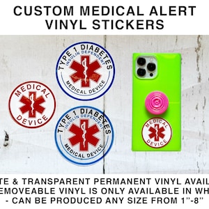 Adhesivo de alerta médica personalizado para bombas de insulina y dispositivos médicos