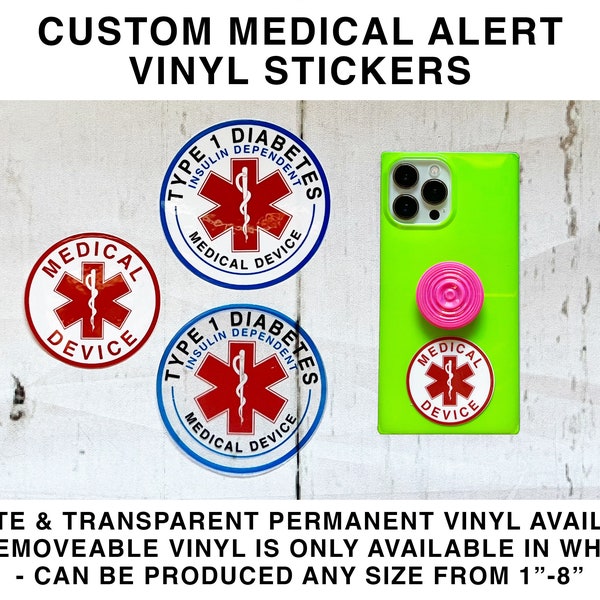 Custom Medical Alert Sticker for Insulin Pumps & Medical Devices