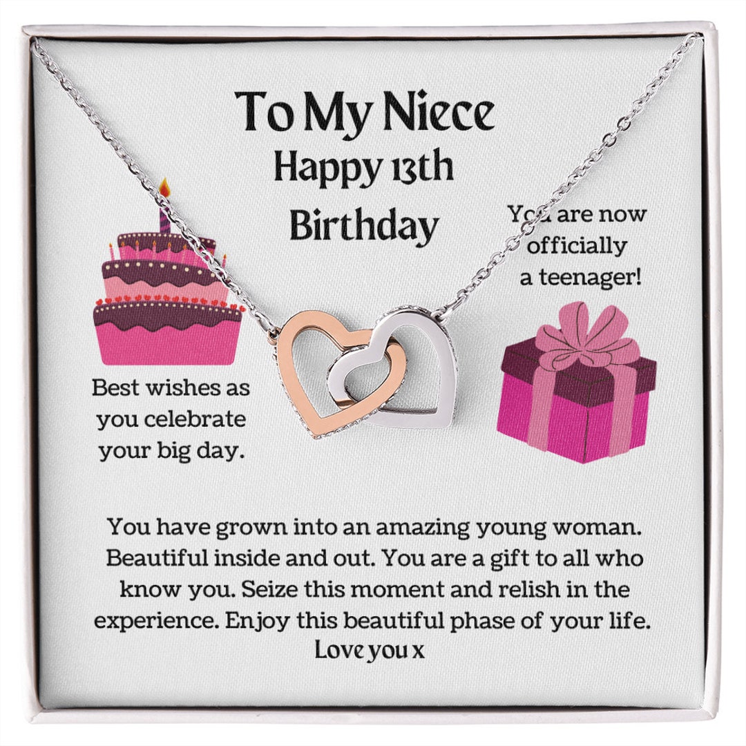 Buy Niece 13th Birthday Necklace Happy 13th Birthday Birthday ...