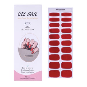 Semi-Cured Gel Nail Strips Red