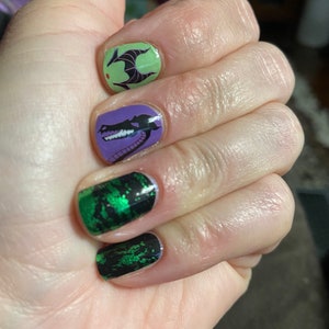 ADULT 100% Nail Polish Strips Exclusive Malificent Dragon  ADULT