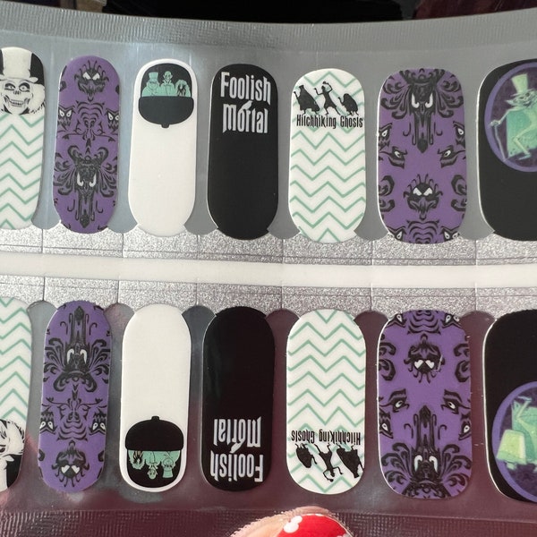 Adult 100% Nail Polish Strips Limited Edition Haunted Mansion (glows in the dark)