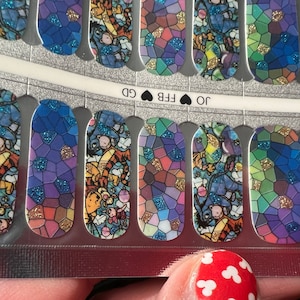 Adult 100% Nail Polish Strips Limited Edition Stained Glass Pooh