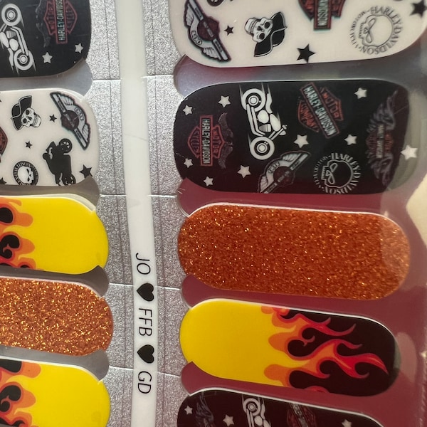 Nail Decals Harley Davidson Etsy