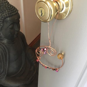 Handmade Copper Wire Door Hanger | Beaded Door Decoration | Wire Wrapped Jewelry