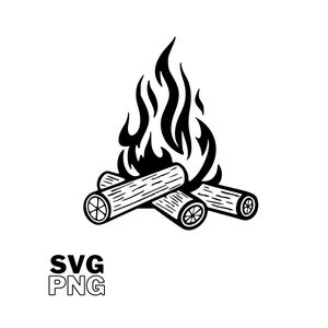 Lagerfeuer SVG- und PNG-Dateien für Cricut, Silhouette-Maschine, Laserschneider, digitaler Download Kunst
