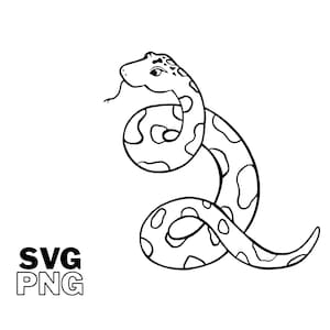 Snake SVG and PNG Files: Cricut & Silhouette Art, Coloring page (Digital Download)