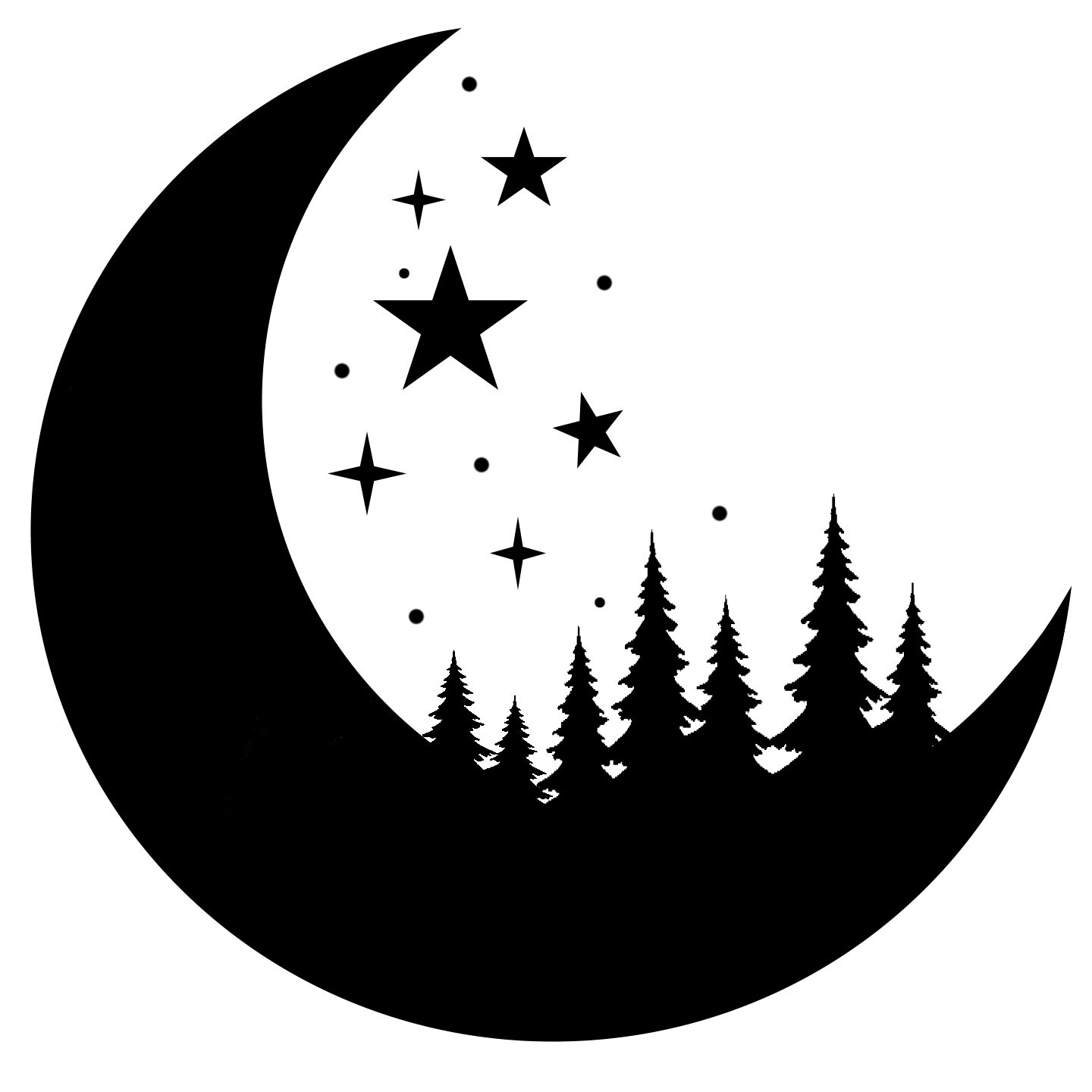 Forest Moon SVG and PNG Files for Cricut Silhouette Etsy Canada