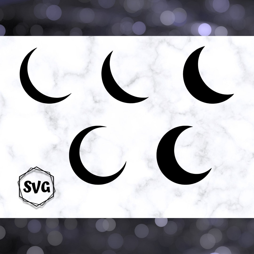 Split Moon Svg Moon Phases SVG Bundle Files for Cricut, Silhouette Machine, Laser ...