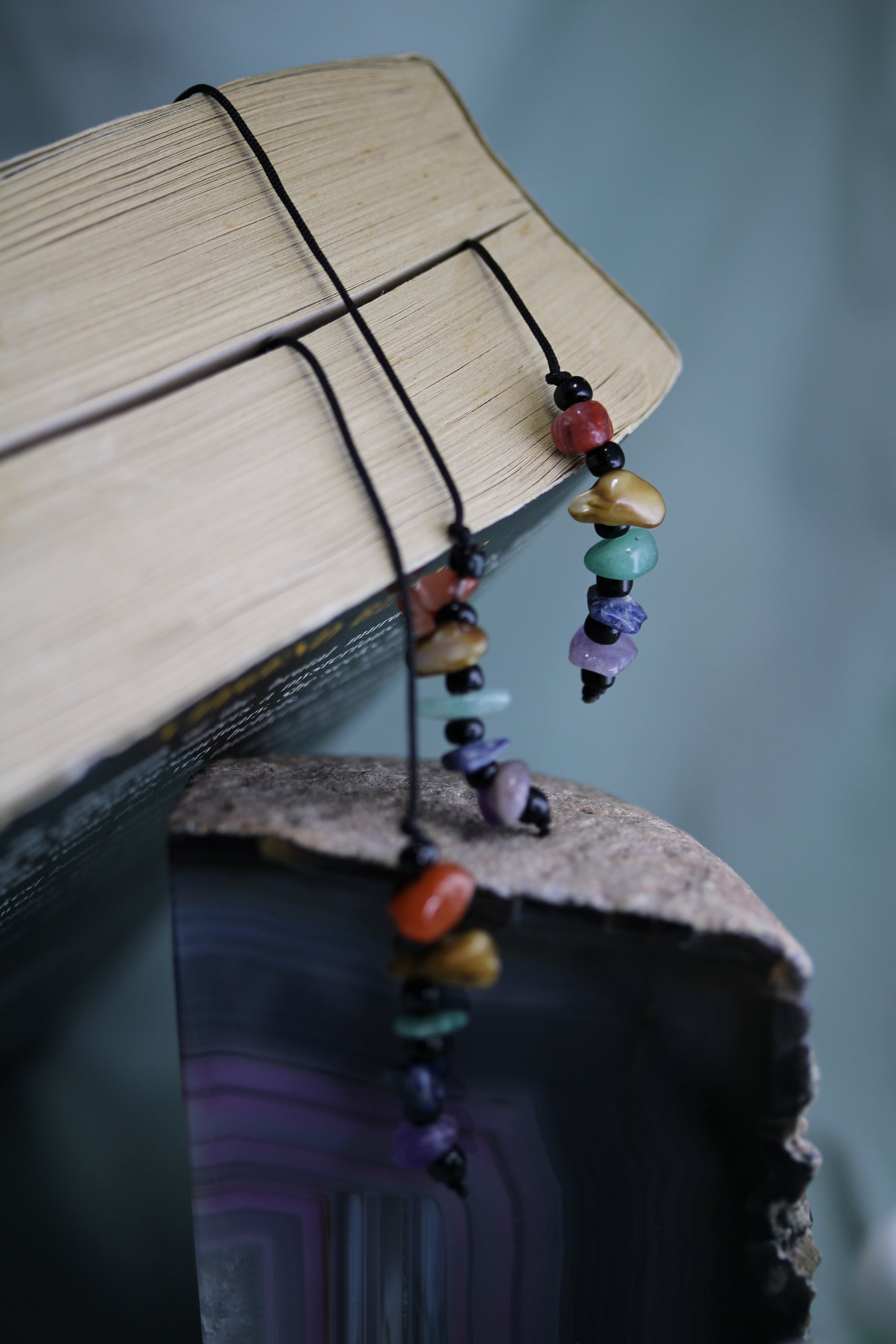 String Bookmark Beaded Bookmark book thong Etsy