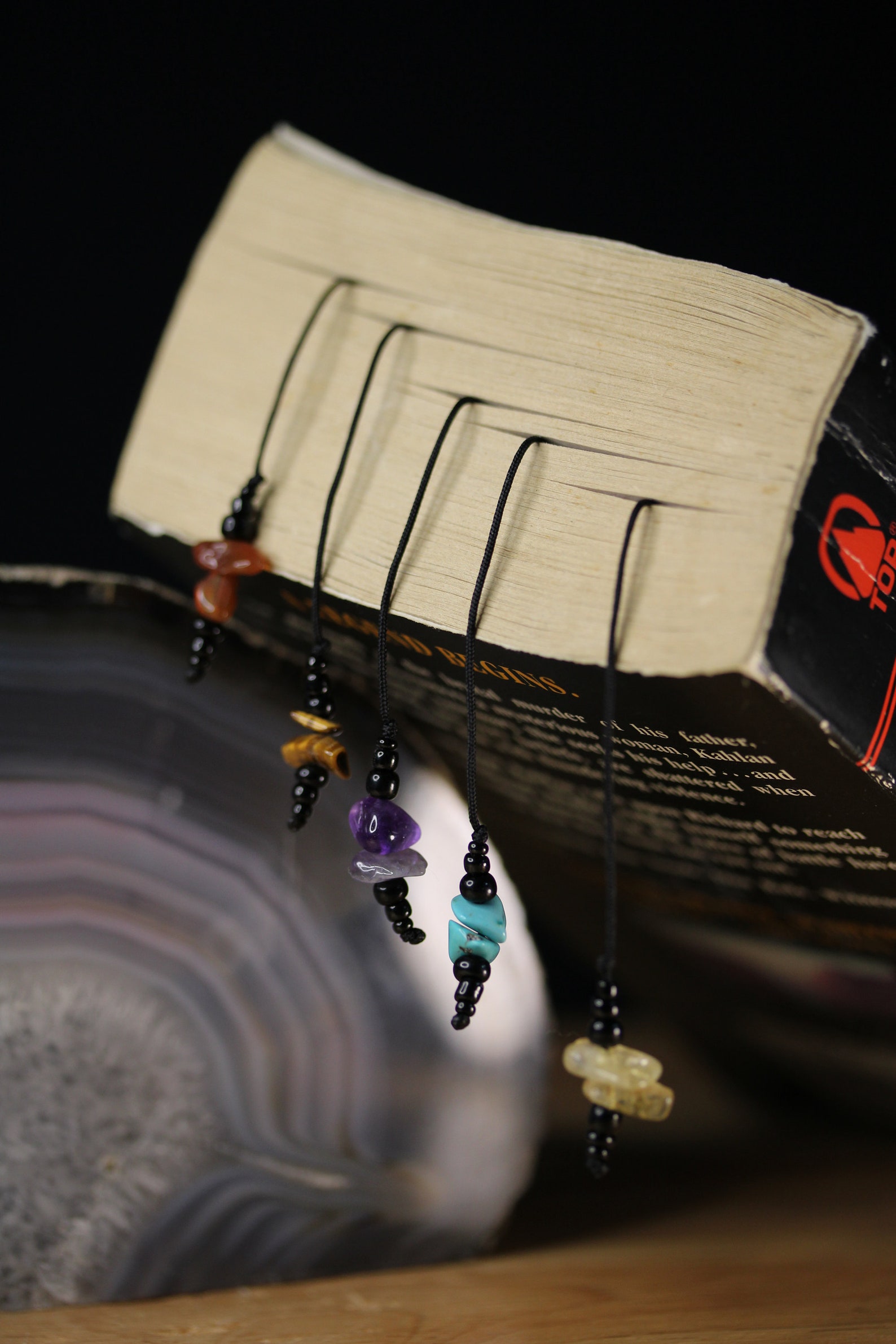 Beaded Bookmark String Bookmark Book Thong Natural Etsy