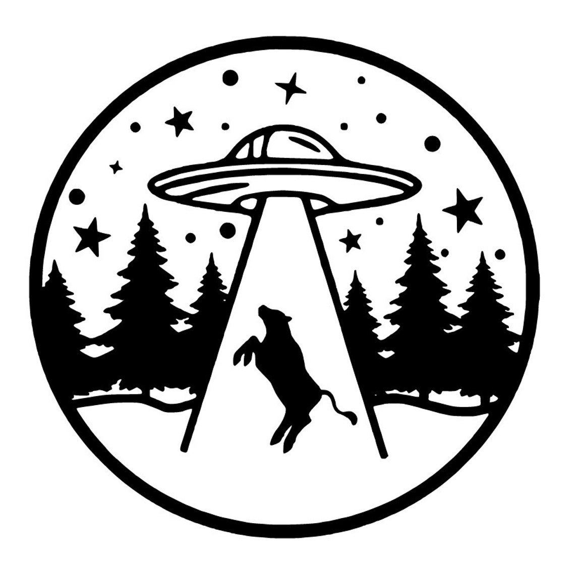 Cow Abduction SVG and PNG Spaceship SVG Files for Cricut Etsy Canada