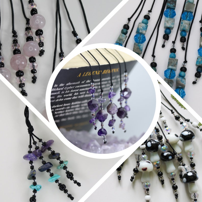 Beaded Bookmark String Bookmark Book Thong Natural Etsy