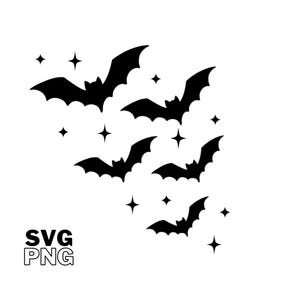 Bats and Stars SVG, Halloween Cut Files (Digital Download)