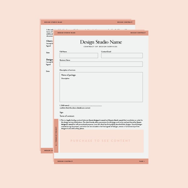 Indesign Contract Template Etsy Indesign Contract Template Etsy
