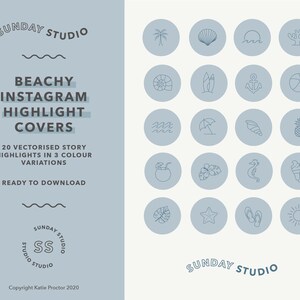 20 Beachy Instagram Story Highlight Covers | Sunday Studio