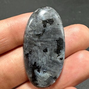 AAA Grade Natural Larvikite Gemstone, Larvikite Oval Cabochon, Loose Big Size Cabochon, Gray Fire Moonstone Birthday Gift, Gift For Her/Him