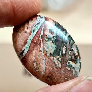 AAA Leopard Skin Jasper Cabochon, Oval Cut Flat Back Cabs, Pink Jasper Large Size Cab, Healing Gemstone, Gift for Him/Her, Baby Shower Gift