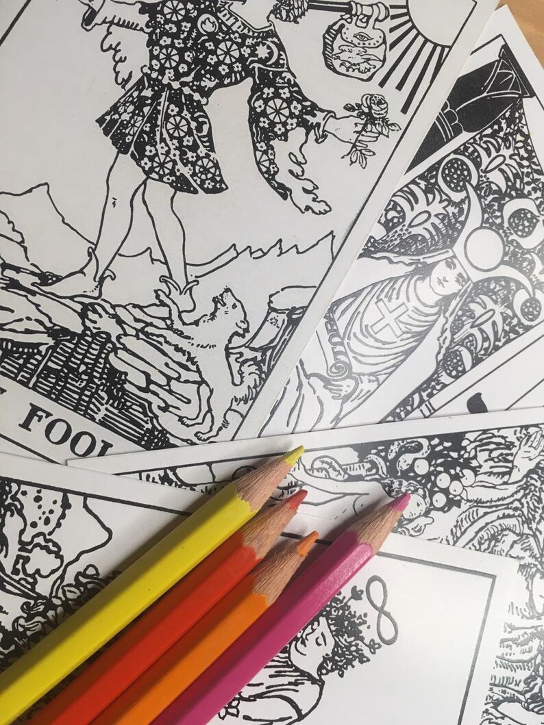 Download Tarot Coloring Deck Tarot Meditation Printable Rider Waite | Etsy