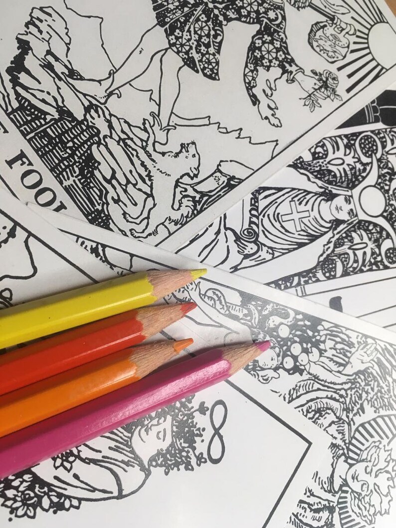 Download Tarot Coloring Deck Tarot Meditation Printable Rider Waite | Etsy