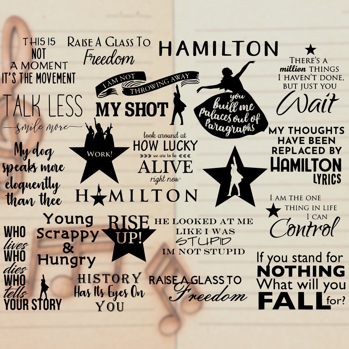 Download 20 SVG PNG JPG DXf Descarga instantánea hamilton bundle ...