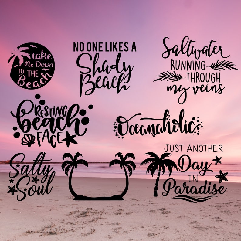 20 SVG PNG JPG Dxf Instant Digital Download Beach Bundle for | Etsy ...