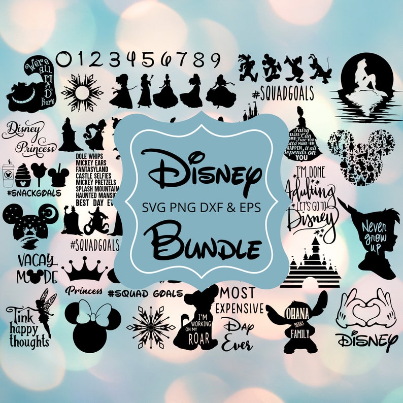 Download 50 SVG PNG DXF EPs Instant Digital Download Disney Bundle ...