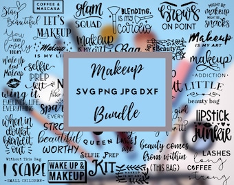 50+ Makeup SVG PNG DXF Instant Digital Download Bundle, for Cricut or Silhouette