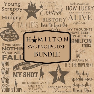 20+ Hamilton SVG PNG JPG DXf Instant Download bundel, voor Cricut of Silhouette