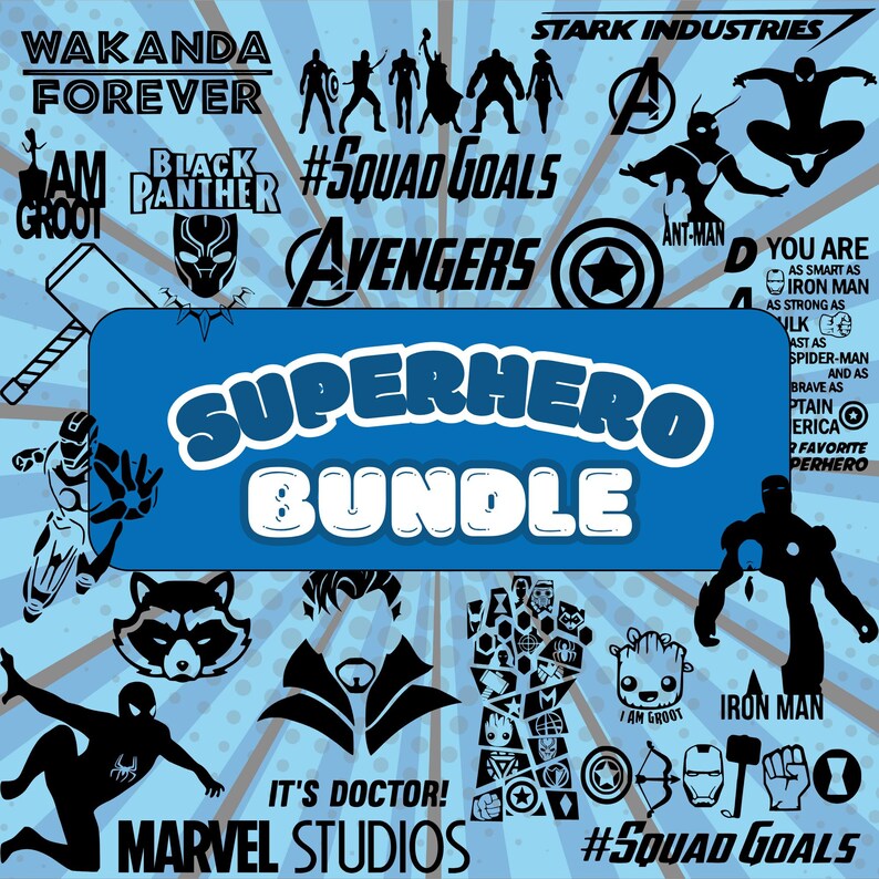 Superhero Marvel SVG Bundle, Cricut Silhouette (Digital Download) image 1