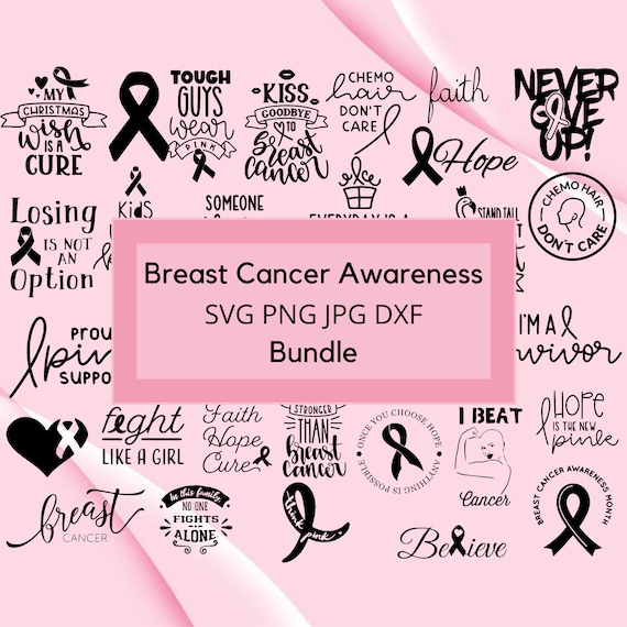 Breast Cancer Awareness Bundle 2021! SVG, DXF, PNG, and EPS Cricut