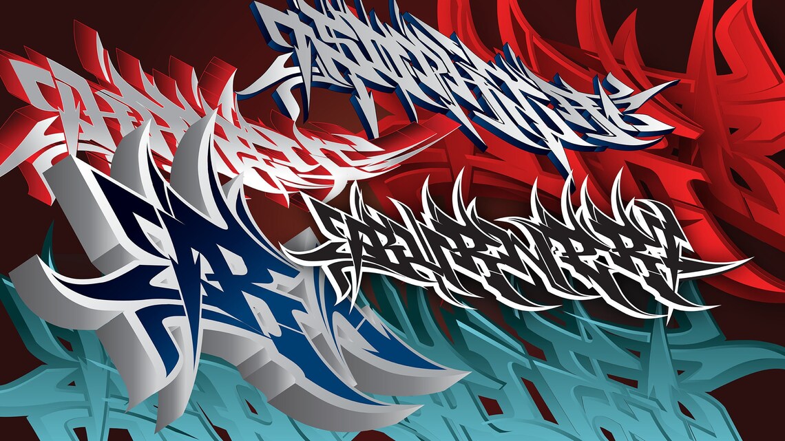 Burner Wildstyle Graffiti Font Family Etsy