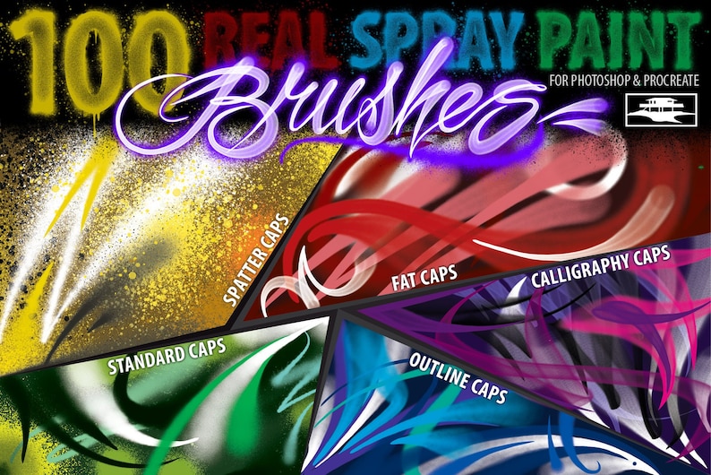 100 Real Spray Paint Brushes for Procreate & Fresco Etsy