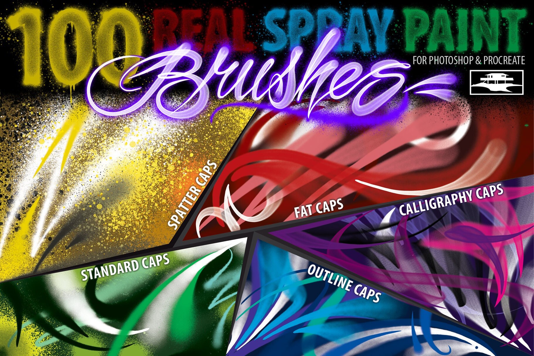 100 Real Spray Paint Brushes for Procreate & Fresco Etsy