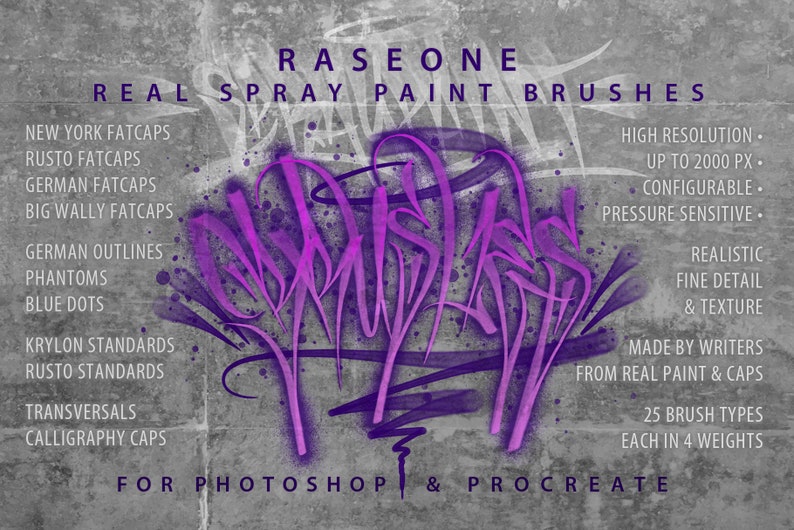 100 Real Spray Paint Brushes for & Procreate Etsy