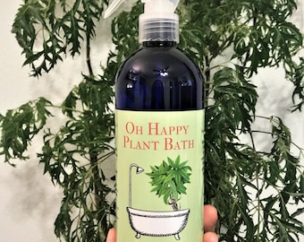 Oh Happy Plant Bath foliage-cleaning spray:  16oz | Houseplant Cleaning Spray | Leaf Shine | Plant Bath | Leaf Cleaner | Plant Spray