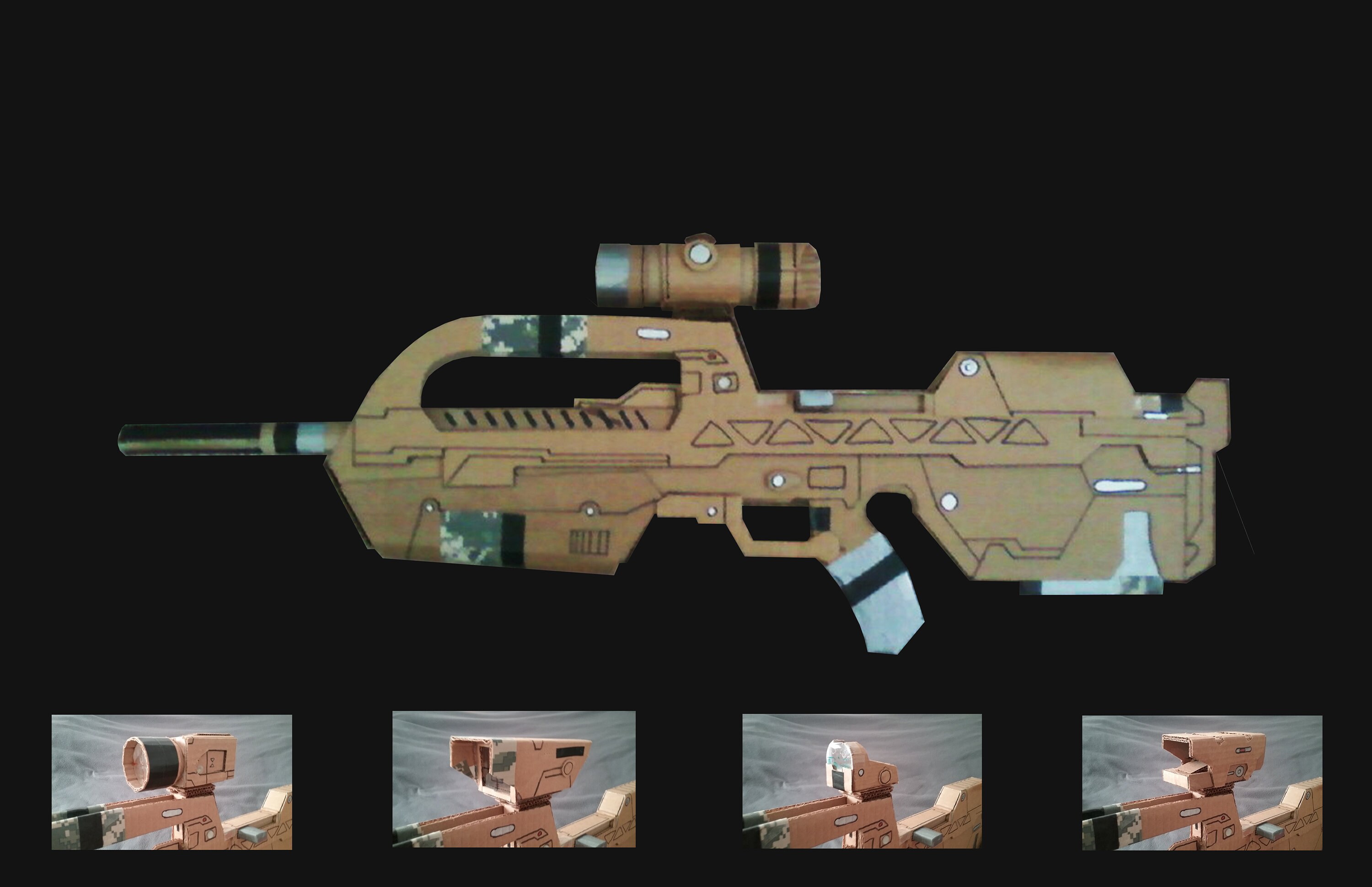 Cardboard Halo 2 Battle Rifle Model - Etsy