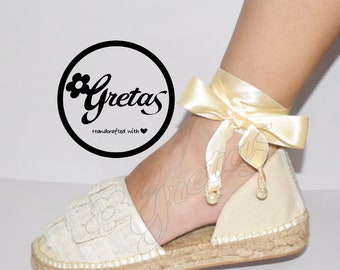 Handmade Espadrilles/ Lace Espadrilles/ 100% Handmade/ Handcrafted Espadrilles/ Alpargatas/ Women Shoes/ Women Sandals/ Espadrilles