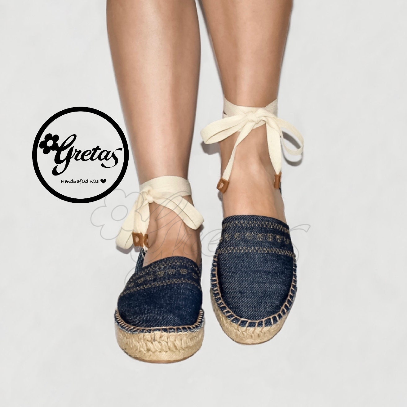 Handmade Denim Espadrilles/ 100% Handmade/ -