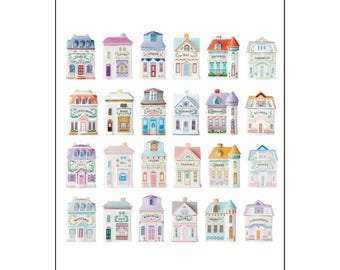 Lenox Victorian Spice Village Print on Canvas, Paper, Metal, acrylic Art Print