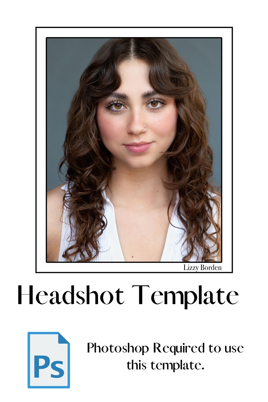 Customizable Digital Headshot Template Acting Name Headshot Border With Customizable Digital Headshot Template Acting Name Headshot Border With