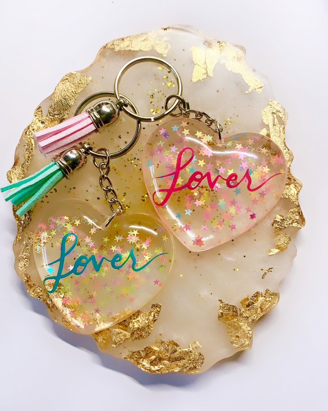 Taylor Swift Inspired Lover Keychain Heart Shaped Stars Etsy