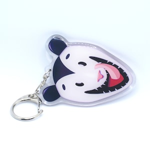 Opossum animal keychain, acrylic bag charm, opossum nature animal art, animal charm accessories, possum animal lover gift, stocking stuffer