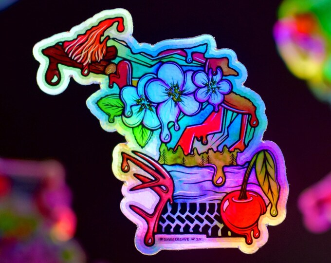 Michigan State Sticker: Holographic Waterproof Vinyl Decal - Etsy