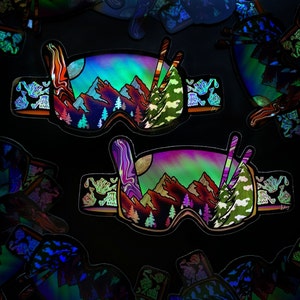 Autocollant de snowboard, Autocollant de ski, Lunettes de ski, Autocollant de lunettes de snowboard, Hang Loose, Autocollant de neige, Décor de snowboard, Art de la montagne, Déchiquetage