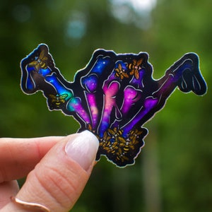 Abelhas espaciais penduram adesivo holográfico solto | abelha de mel | adesivo de galáxia | astronauta | adesivo de astronauta | arte de abelha | abelha ímã | abelha | shaka
