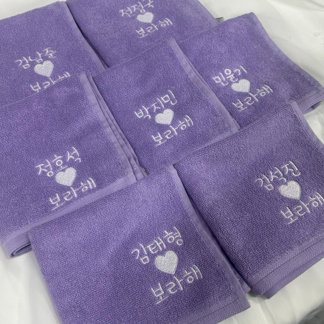 BTS 100% Handmade Embroidery Handkerchief Korea Seoul - Etsy