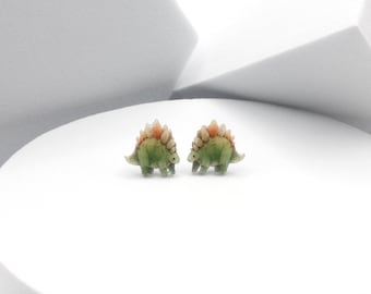 Stegosaurus Earrings, Dinosaur Studs, Tiny Dino Women's Fashion Accessory, Jurassic Reptile Girls' Jewelry, Cute Prehistoric Lizard Gift