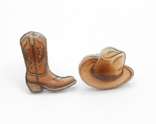 2 Paia Orecchini A Stivale Cowboy Donna - Accessori Western In Metallo Ipoallergenico, Regalo Unico