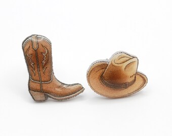 2 Paia Orecchini A Stivale Cowboy Donna - Accessori Western In Metallo Ipoallergenico, Regalo Unico